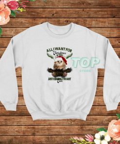 All I Want For Christmas Is You Just Kidding I Want Cats Sweatshirt