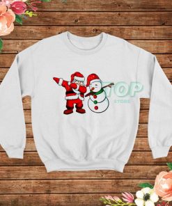 Dabbing Santa And Snowman Funny Christmas Sweatshirt