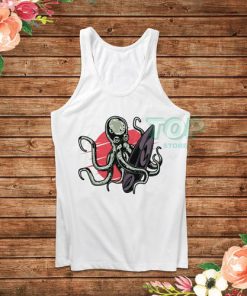 Funny Surfing Octopus Graphic Tank Top