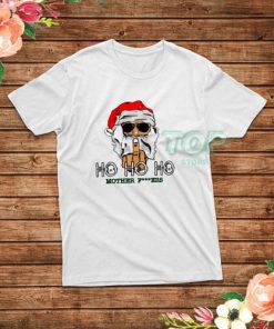 Santa Giving Middle Finger Funny Christmas T-Shirt