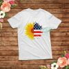 Sunflower American Flag Vintage Patriotic USA T-Shirt