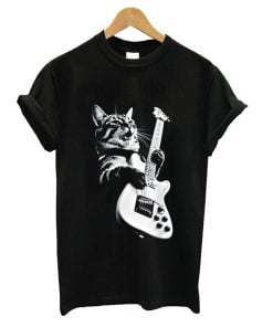 Rock Cat Playing Guitar T-Shirt
