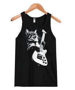 Rock Cat Playing Guitar Tank Top