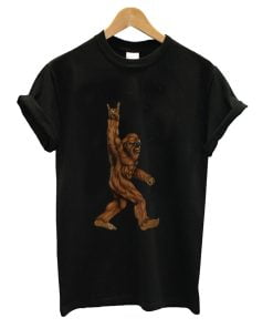 Rock On Bigfoot Sasquatch Loves Rock T-shirt